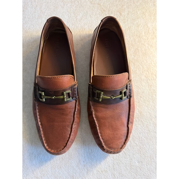 Cole Haan Mens 10M Brown Leather Bit Loafers Driving Shoes Slip On Casual Dress main image 5